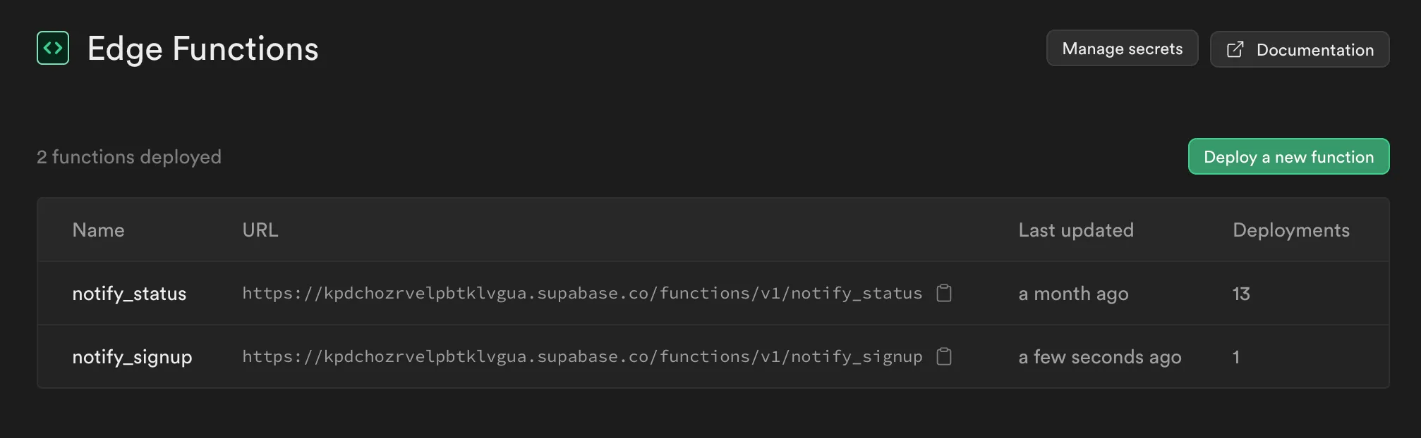 Supabase Edge functions